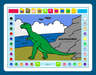 A dinosaur coloring book. Published by Dataware.