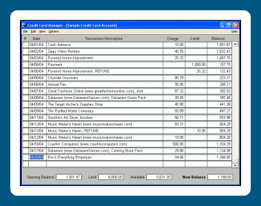 Windows 8 Credit Card Manager full