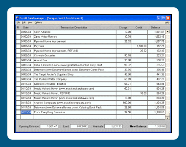 Credit Card Manager 3.07.10 screenshot